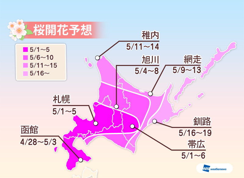 開花マップ（北海道）
