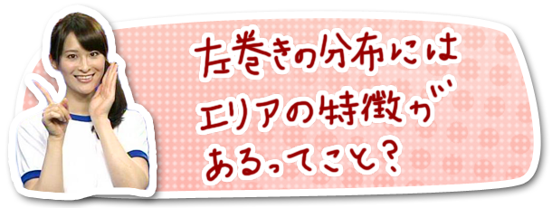 左巻きの分布にはエリアの特徴があるってこと？