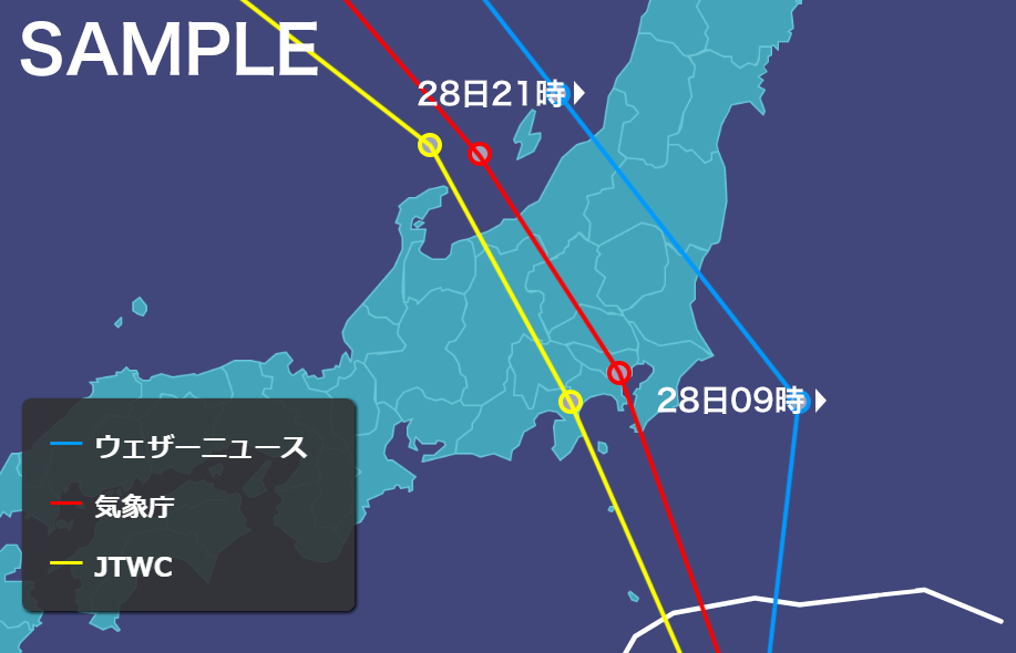 台風 3 本 の 予測 モデル