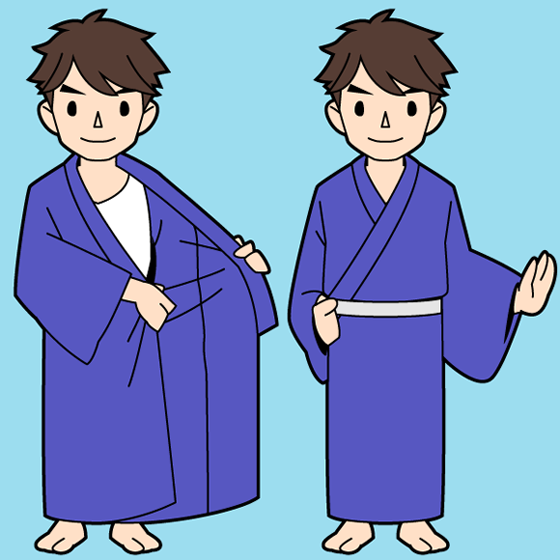 浴衣を羽織る