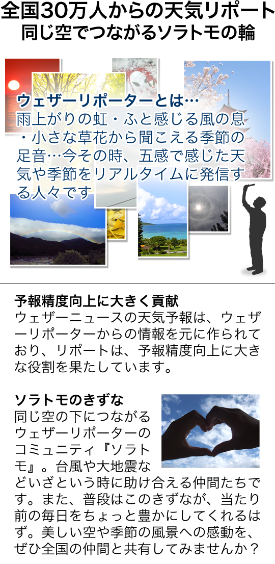 ウェザーリポーター登録|ウェザーニュース