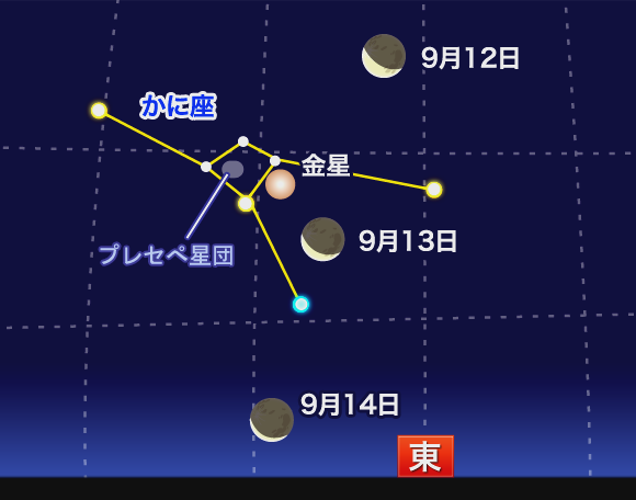 月と金星のランデブー